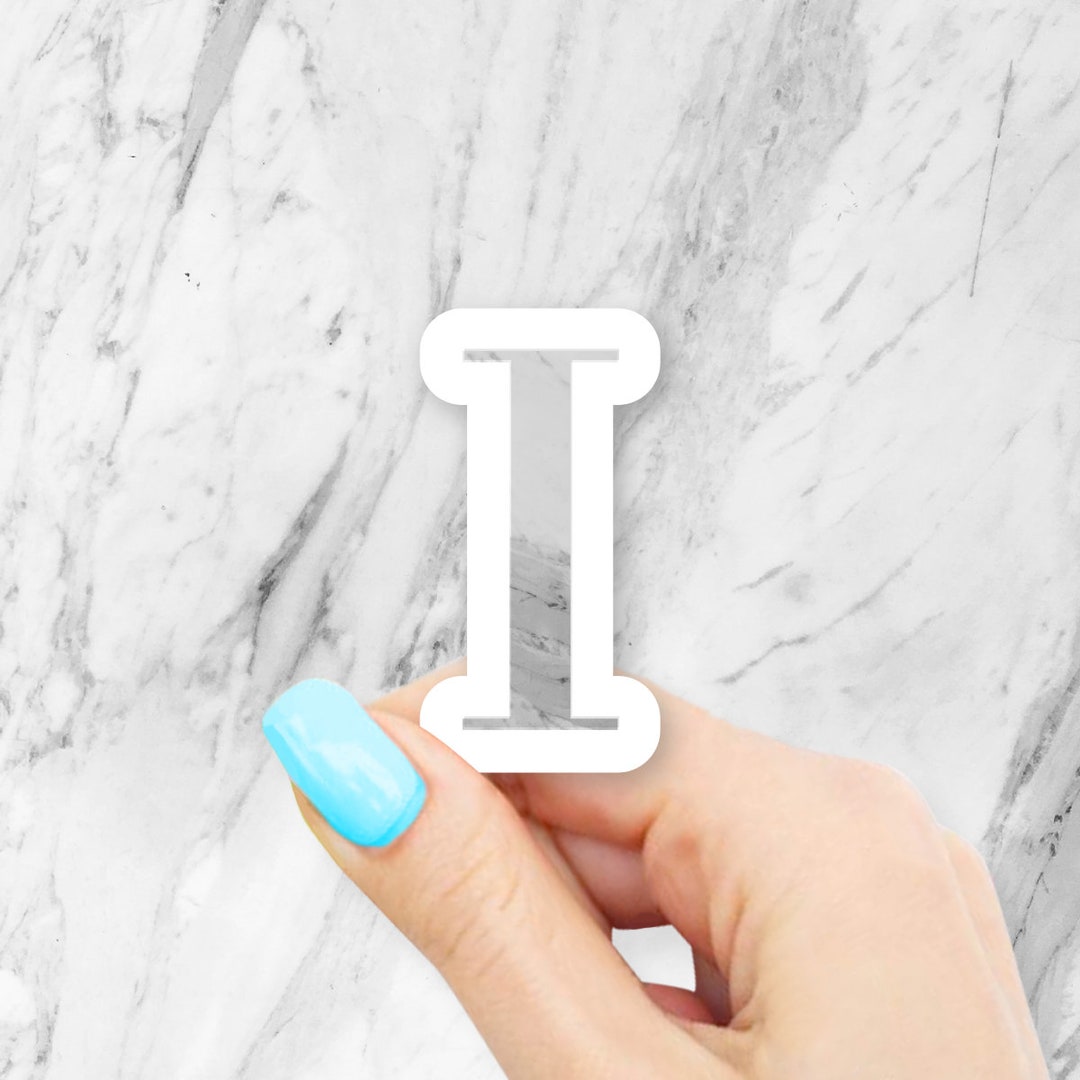 I Sign Sticker Marble 'I' Letter Sticker - Matte Vinyl Decal - Etsy