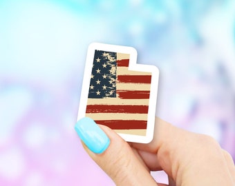 Utah Old USA Flag State Art Sticker - state stickers | utah stickers | MacBook stickers | laptop stickers | waterbottle stickers