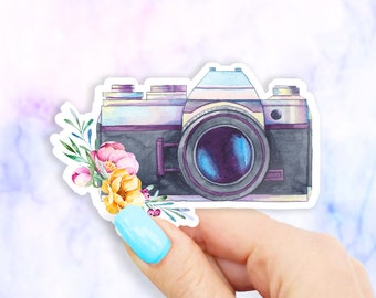 Water Color Vintage Camera Sticker - MacBook stickers | laptop stickers | waterbottle stickers | hydroflask stickers | tumbler stickers
