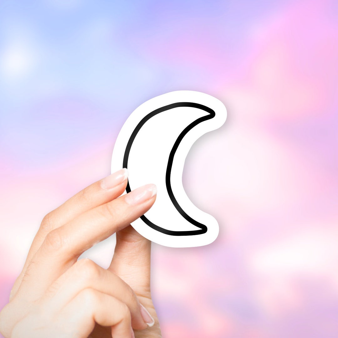 Moon Outline Vinyl Sticker – Laptop, Water Bottle Decal - Etsy