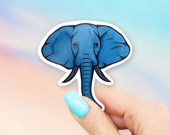 Blue Elephant Sticker - Animal stickers | zoo stickers | MacBook stickers | laptop stickers | waterbottle stickers | hydroflask stickers
