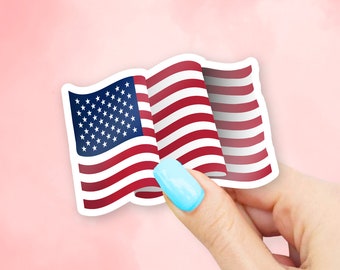 USA Flying Flag Sticker - USA stickers | MacBook stickers | laptop stickers | waterbottle stickers | hydroflask stickers | tumbler stickers
