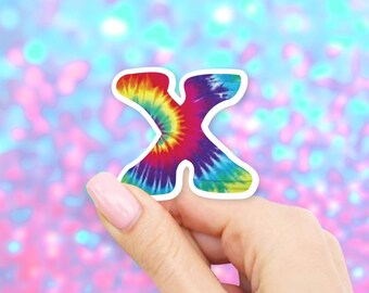 Tie Dye X Sticker - Letter stickers | MacBook stickers | laptop stickers | waterbottle stickers | hydroflask stickers | tumbler stickers