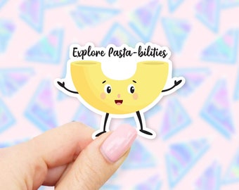 Explore the Pastabilities Sticker - Food stickers | pun stickers | Noodle stickers | MacBook stickers | laptop sticker | waterbottle sticker