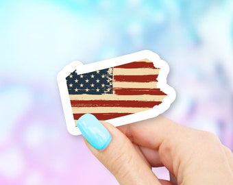 Pennsylvania Old USA Flag State Art Sticker - state stickers | pennsylvania stickers | MacBook stickers | laptop stickers