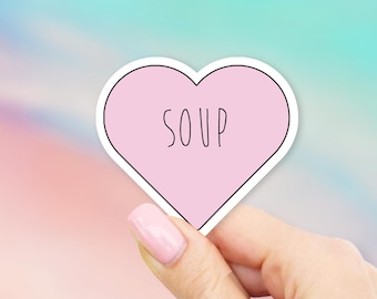 Love Soup Sticker - Heart stickers | MacBook stickers | laptop stickers | waterbottle stickers | hydroflask stickers | tumbler stickers