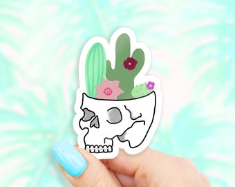 Cactus Skull Sticker - Cactus stickers | MacBook stickers | laptop stickers | waterbottle stickers | hydroflask stickers | tumbler stickers