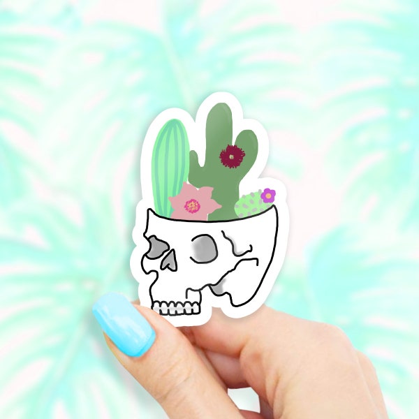 Cactus Skull Sticker - Cactus stickers | MacBook stickers | laptop stickers | waterbottle stickers | hydroflask stickers | tumbler stickers