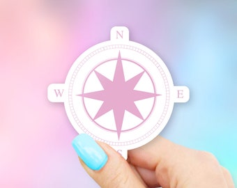 Pink Compass Sticker - Camping stickers | MacBook stickers | laptop stickers | waterbottle stickers | hydroflask stickers | tumbler stickers