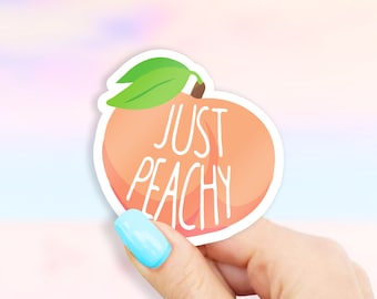 Just Peachy Sticker - Peach stickers | MacBook stickers | laptop stickers | waterbottle stickers | hydroflask stickers | tumbler stickers