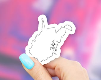 West Virginia State Art Sticker - state stickers | west virginia stickers | MacBook stickers | laptop stickers | waterbottle stickers