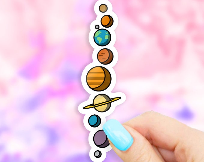 Featured listing image: Planets Sticker - science stickers | space sticker | MacBook stickers | laptop stickers | waterbottle stickers | hydroflask stickers
