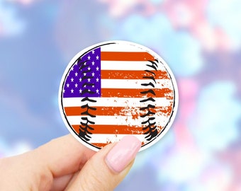 USA Flag Softball Sticker - Sports stickers | MacBook stickers | laptop stickers | waterbottle stickers | hydroflask stickers