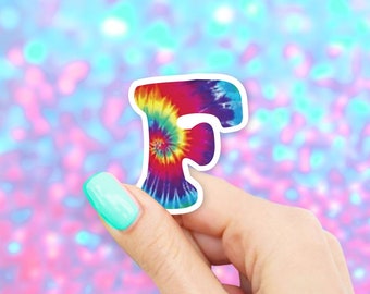 Tie Dye F Sticker - Letter stickers | MacBook stickers | laptop stickers | waterbottle stickers | hydroflask stickers | tumbler stickers