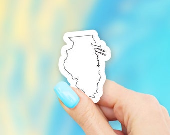 Illinois State Art Sticker - state stickers | illinois stickers | MacBook stickers | laptop stickers | waterbottle stickers