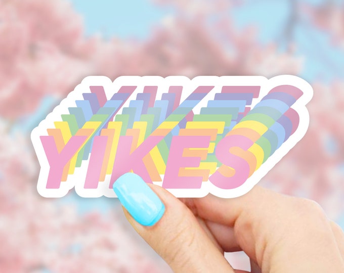 Featured listing image: Yikes Sticker - MacBook stickers | laptop stickers | waterbottle stickers | hydroflask stickers | tumbler stickers
