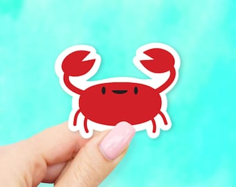 Cute Crab Sticker - Ocean stickers | MacBook stickers | laptop stickers | waterbottle stickers | hydroflask stickers | tumbler stickers