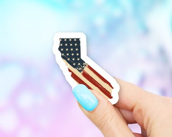 California Old USA Flag State Art Sticker - state stickers | california stickers | MacBook stickers | laptop stickers | waterbottle stickers