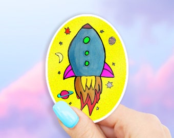 Colorful Rocket Sticker - MacBook stickers | laptop stickers | waterbottle stickers | hydroflask stickers | tumbler stickers