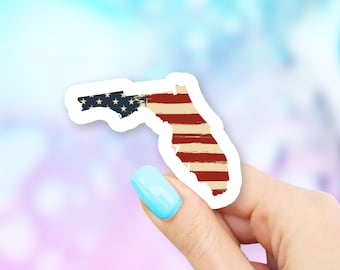 Florida Old USA Flag State Art Sticker - state stickers | florida stickers | MacBook stickers | laptop stickers | waterbottle stickers