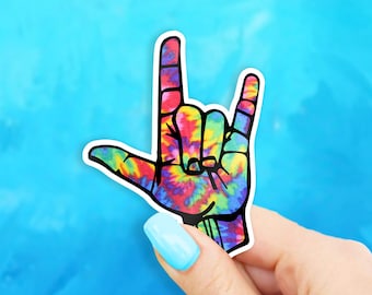 Tie Dye Rock On Sticker - MacBook stickers | laptop stickers | waterbottle stickers | hydroflask stickers | tumbler stickers