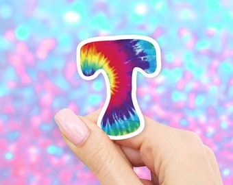 Tie Dye T Sticker - Letter stickers | MacBook stickers | laptop stickers | waterbottle stickers | hydroflask stickers | tumbler stickers