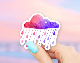 Geometric Rain Cloud Sticker - MacBook stickers | laptop stickers | waterbottle stickers | hydroflask stickers | tumbler stickers