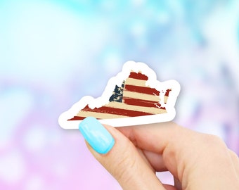 Virginia Old USA Flag State Art Sticker - state stickers | virginia stickers | MacBook stickers | laptop stickers | waterbottle stickers