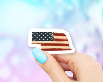 Nebraska Old USA Flag State Art Sticker - state stickers | nebraska stickers | MacBook stickers | laptop stickers | waterbottle stickers