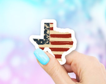 Texas Old USA Flag State Art Sticker - state stickers | texas stickers | MacBook stickers | laptop stickers | waterbottle stickers