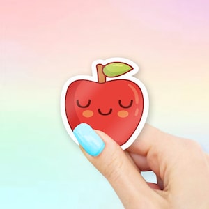 Apple w/face Sticker - Fruit stickers | MacBook stickers | laptop stickers | waterbottle stickers | hydroflask stickers | tumbler stickers