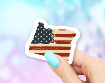 Oregon Old USA Flag State Art Sticker - state stickers | oregon stickers | MacBook stickers | laptop stickers | waterbottle stickers
