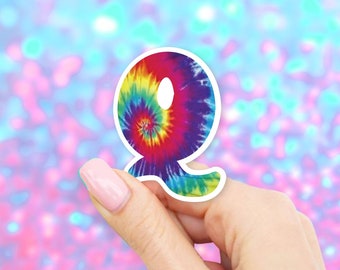 Tie Dye Q Sticker - Letter stickers | MacBook stickers | laptop stickers | waterbottle stickers | hydroflask stickers | tumbler stickers