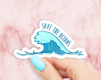 Save the Oceans Sticker - beach stickers | ocean stickers | MacBook stickers | laptop stickers | waterbottle stickers | hydroflask stickers