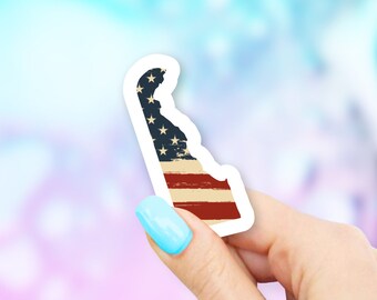 Delaware Old USA Flag State Art Sticker - state stickers | delaware stickers | MacBook stickers | laptop stickers | waterbottle stickers