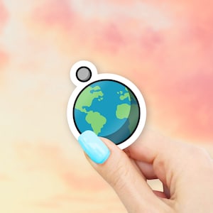 Earth and Moon Sticker - Earth stickers | Space stickers | MacBook stickers | laptop stickers | waterbottle stickers | hydroflask stickers