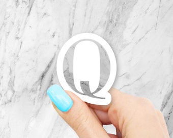 Marble Q Sticker - Letter stickers | MacBook stickers | laptop stickers | waterbottle stickers | hydroflask stickers | tumbler stickers