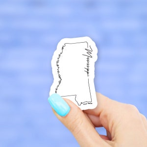 Mississippi State Art Sticker - state stickers | mississippi stickers | MacBook stickers | laptop stickers | waterbottle stickers