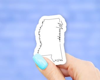 Mississippi State Art Sticker - state stickers | mississippi stickers | MacBook stickers | laptop stickers | waterbottle stickers