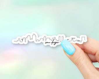 San Diego City Art Sticker - City Stickers | San Diego stickers | MacBook stickers | laptop stickers | waterbottle stickers