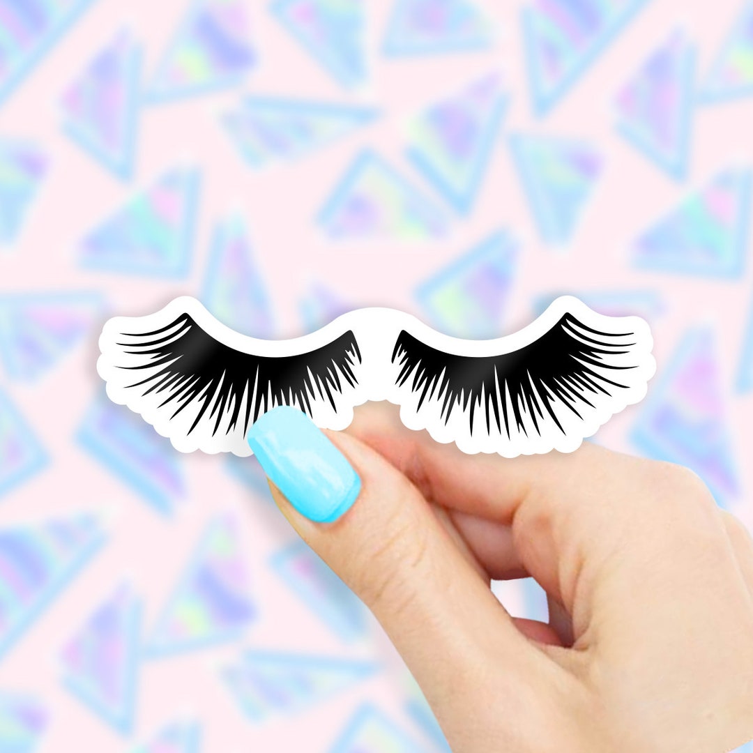 Eyelashes Sticker - Matte Vinyl Decal for Laptop, Water Bottle - Etsy