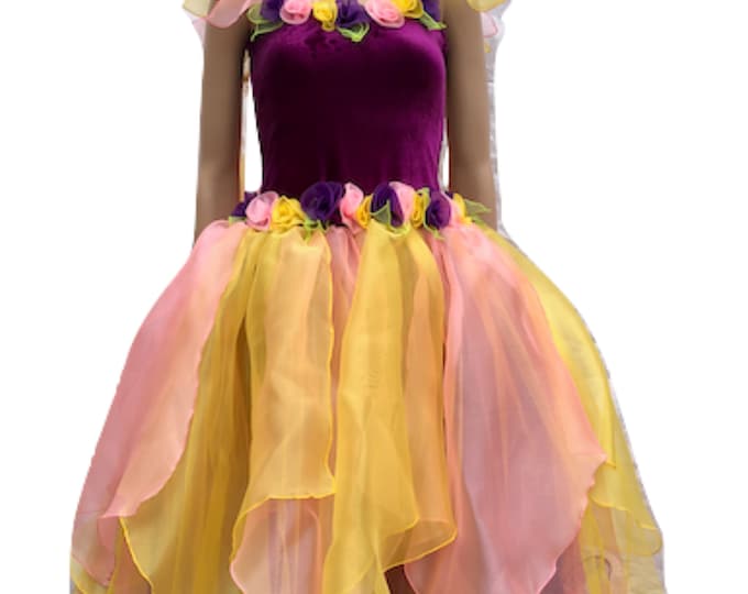 Fairy Costume Adult with Wings Fairy Dress Adult with Wings Fairy Dress Plus Size Fairy Dress Women's with Wings Fairy Costume Daffodil