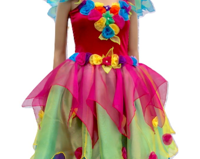 Adult Fairy Dress Costume Plus Size Women's Fairy Dress Rainbow Adult Plus Size Fairy Dress Fairy Dress For Adults Pink Poppy Rainbow
