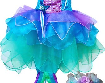Fantasia de Sereia para Meninas, Vestido Ariel, Princesa do Mar