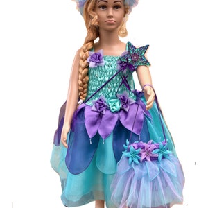 Fairy Dress Girls Fairy Costume Set Mint Petal Swan, Fairy Wand, Fairy Dress,Fairy Garland, Fairy Hand Bag