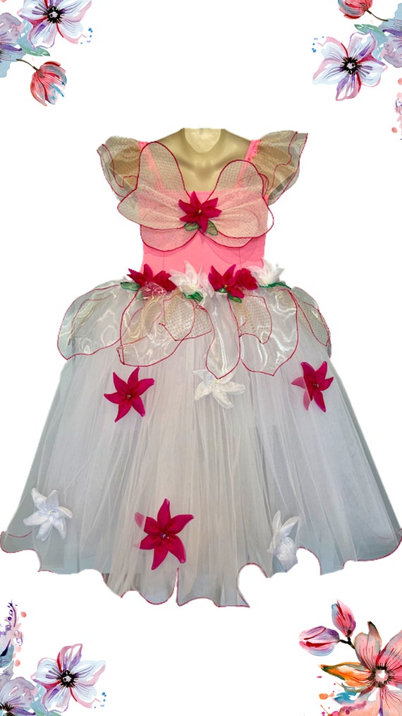 Girls Fairy Fancy Dress Costume With Detachable Wings - Size 8-10, Mia Style - View #5