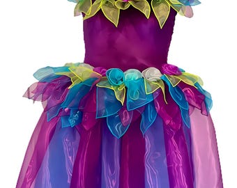 plus size chiffon tulle dress fairy Purple Elf Fantasy Dress - Golden Rome Greek Goddess - Fairy Evening Dress