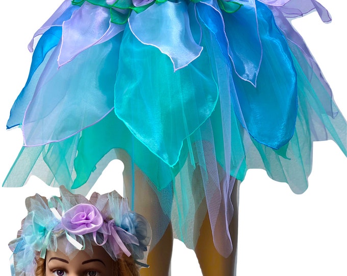 Girls Fairy Dress Costume Skirt Unicorn Mint Lilac Plus Free Headpiece