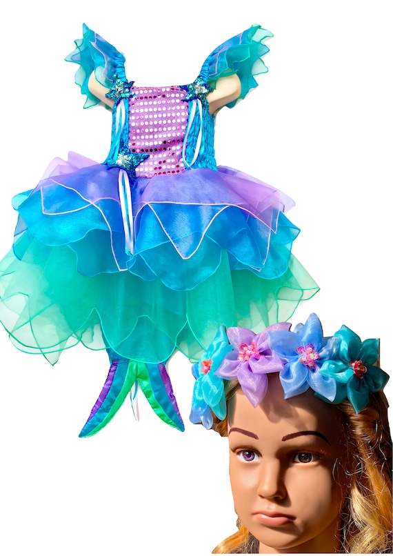 Mermaid Costume Girls Dress Ariel Dress Sea Princess Etsy