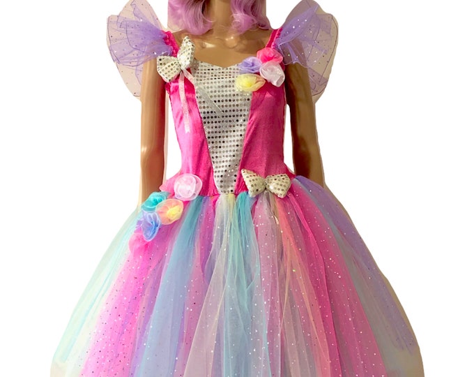 Adult Women's Unicorn Fairy Dress Costume Dress and Headband